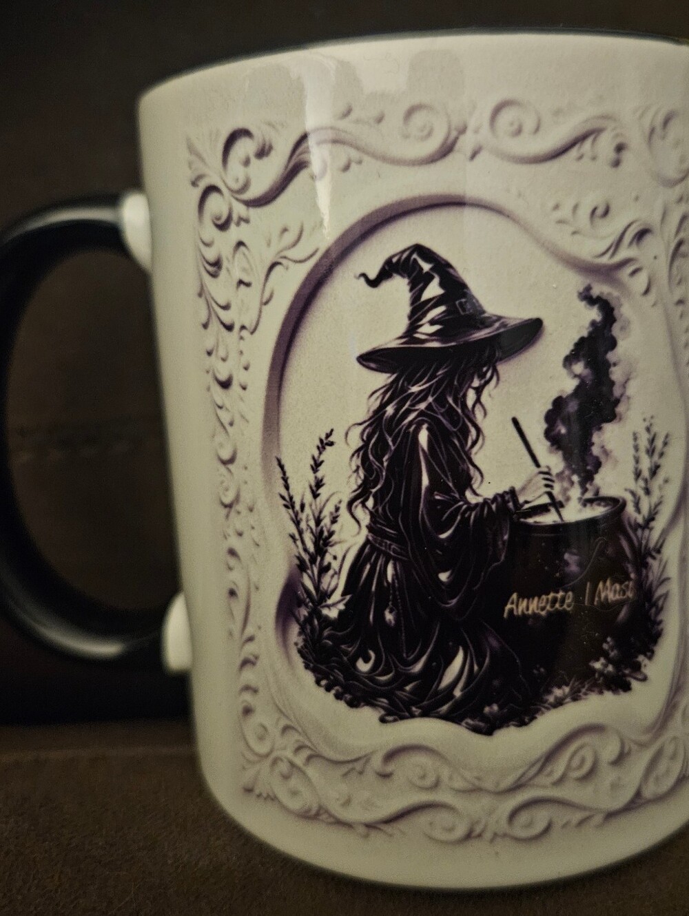 White Ceramic Witch Cauldron Mug